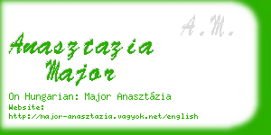 anasztazia major business card