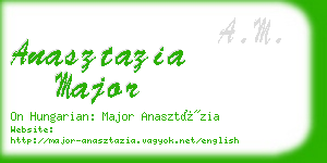anasztazia major business card